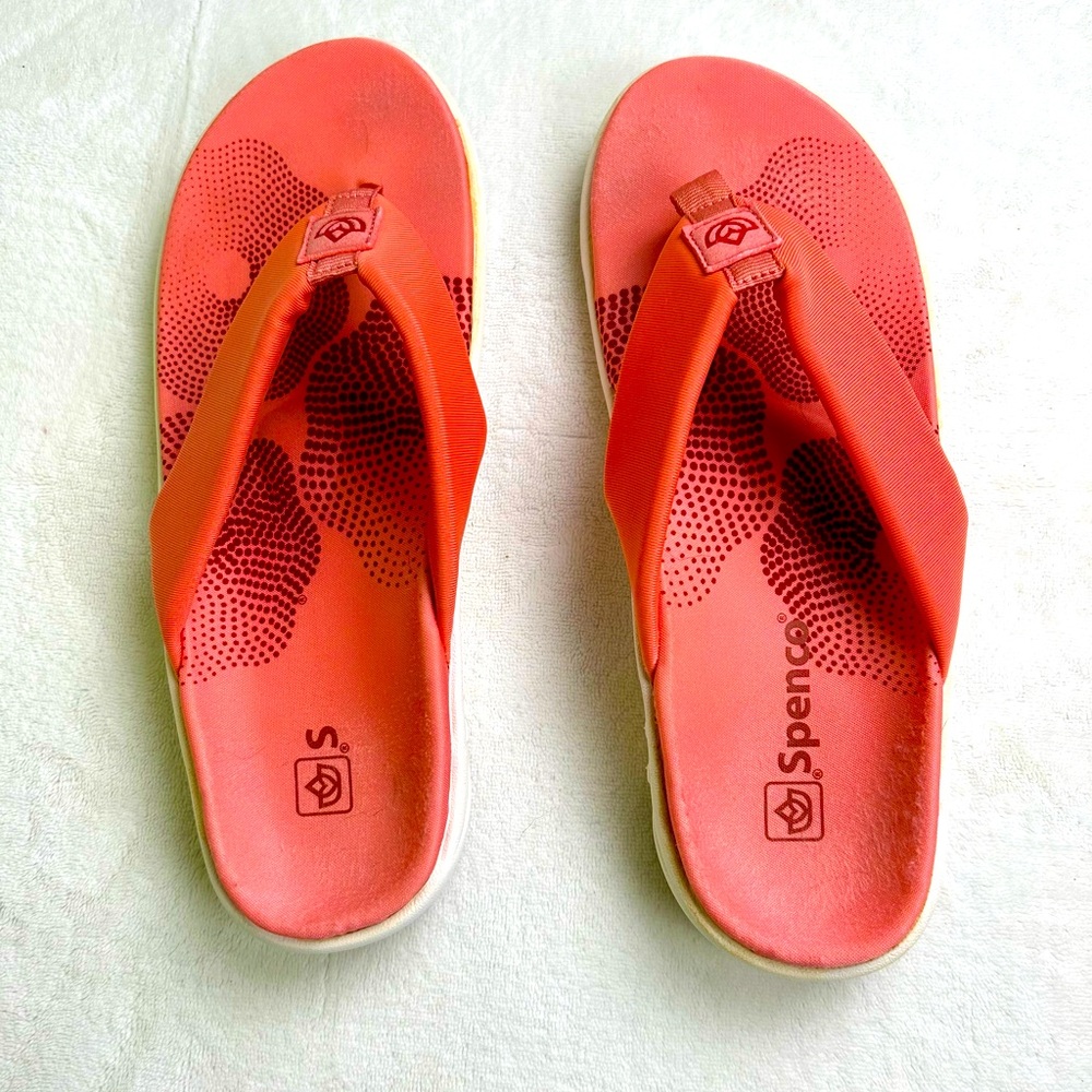 Spenco Orthotic Memory Foam Thong Sandals VictoriaTerracotta sz 9D